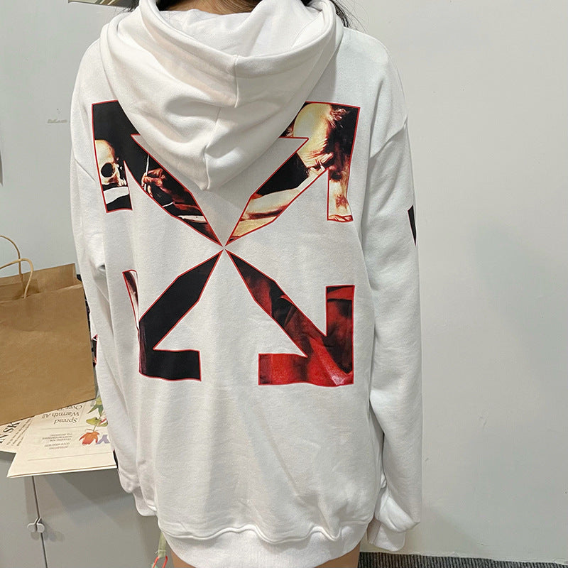 Caravaggio Hoodie Religious Oil Painting Printing Arrow Ow Loose Men And Women