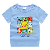 Children Pokemon Pikachu T Shirt Children Summer Clothing Short Sleeve T-shirt Male
