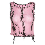 Music Festivals Rave Outfits Girls Tops Summer Women's Fashion Sexy Slim Vest