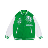 Brown Varsity Jacket Baseball Uniform Men's and Women's Autumn Retro Color Contrast Patchwork Jacket Jacket