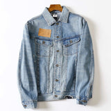 Paisley Denim Jacket Men's Lapel Denim Coat Jacket