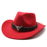 Cowboy Hats Jazz Top Hat Men and Women Autumn and Winter Felt Cap Broad-Brimmed Hat