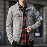 Paisley Denim Jacket Men's Denim Coat Slim Fit Jacket for Men Autumn