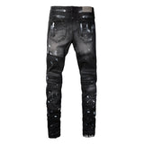 Purple Brand Jeans Black Paint Worn Jeans