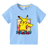 Children Pokemon Pikachu T Shirt Summer Clothing Short Sleeve T-shirt Boy