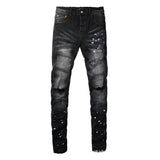 Purple Brand Jeans Black Paint Worn Jeans