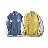 Baby Blue Varsity Jacket Baggy Coat Men's and Women's Jacket Autumn Baseball Uniform