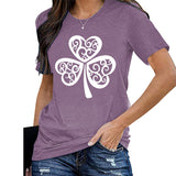 Saint Patrick's Day Clothing Leaf Printed Top T-shirt Women's Short Sleeve
