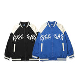 Baby Blue Varsity Jacket Loose Men's and Women's Coats Baseball Uniform Jacket