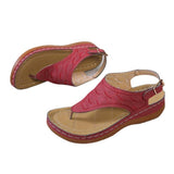 Women Open Toe Sandals Flats Spring/Summer Roman Buckle Large Size Shoes