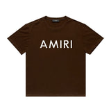 Amiri T Shirt Letter Print Casual Hip Hop round Neck Short Sleeve T-shirt