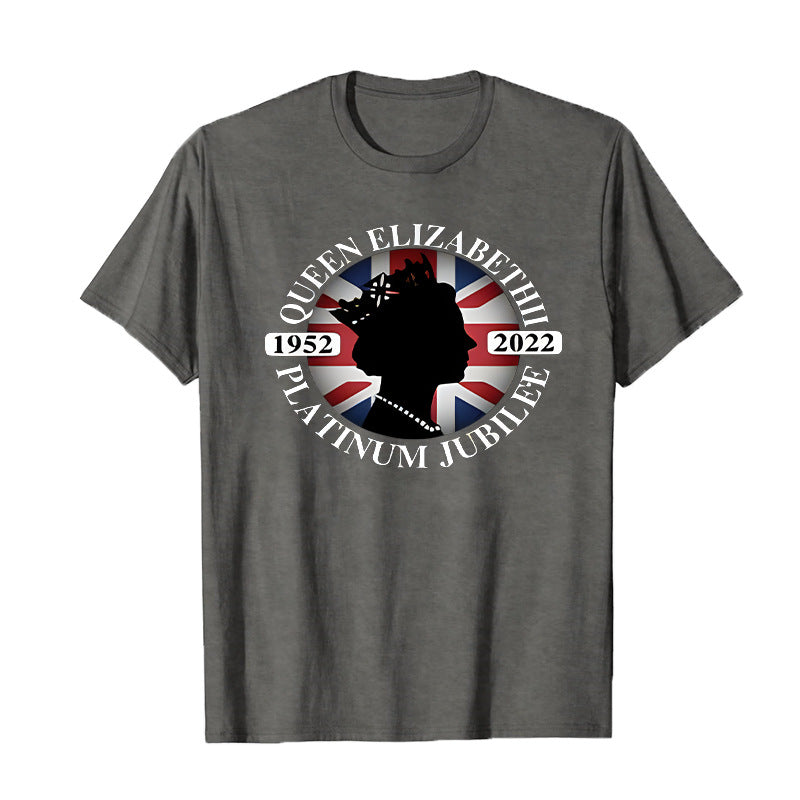 Inspired by Queen's Platinum Jubilee 2022 Elizabeth 70 Years T-shirt Printed Crew Neck Top Short Sleeve