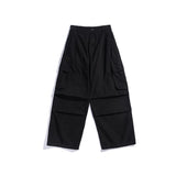 Man Fall Outfits Cargo Pants Multi-Pocket Wide-Leg Overalls Men's and Women's Loose All-Matching Drawstring Ankle-Tied Casual Pants