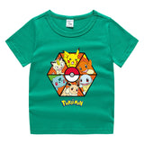 Children Pokemon Pikachu T Shirt Children Summer Clothing Short Sleeve T-shirt Male