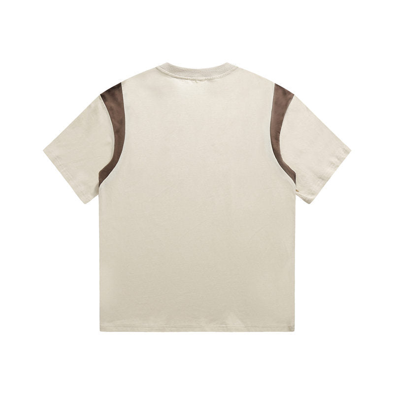 Men T Shitrs Summer T-shirt Fashion Stitching Loose Breathable Short Sleeve