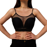 Women Rave Outfits Tops Black Sheer Long Sleeve T-shirt Sexy Short Round Neck