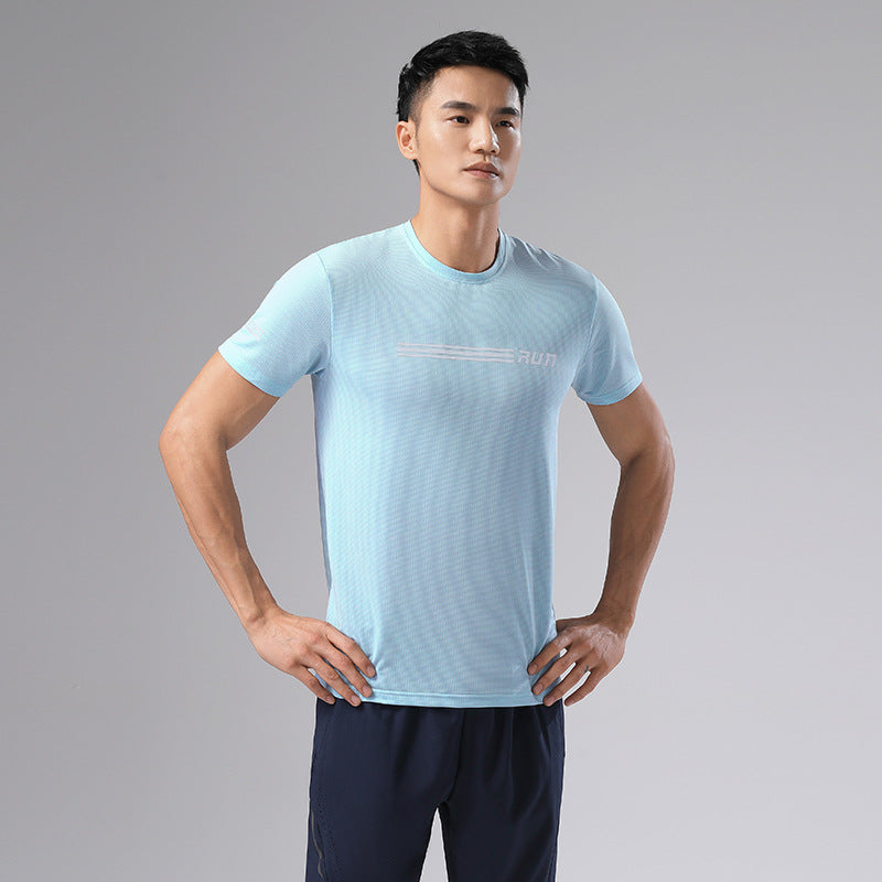 Sweat Wicking Shirt Men's Outdoor Sports Crew Neck T-shirt Top