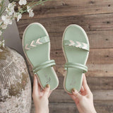 Women Open Toe Sandals Flats Summer Flat Heel Slippers Fashion Sandals