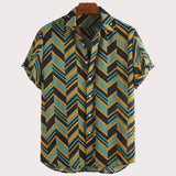 Men Hawaii Shirts Short Sleeve Loose Shirt