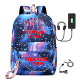 Stranger Things Hellfire Club Backpack Stranger Things Printed USB Backpack Student School Bag