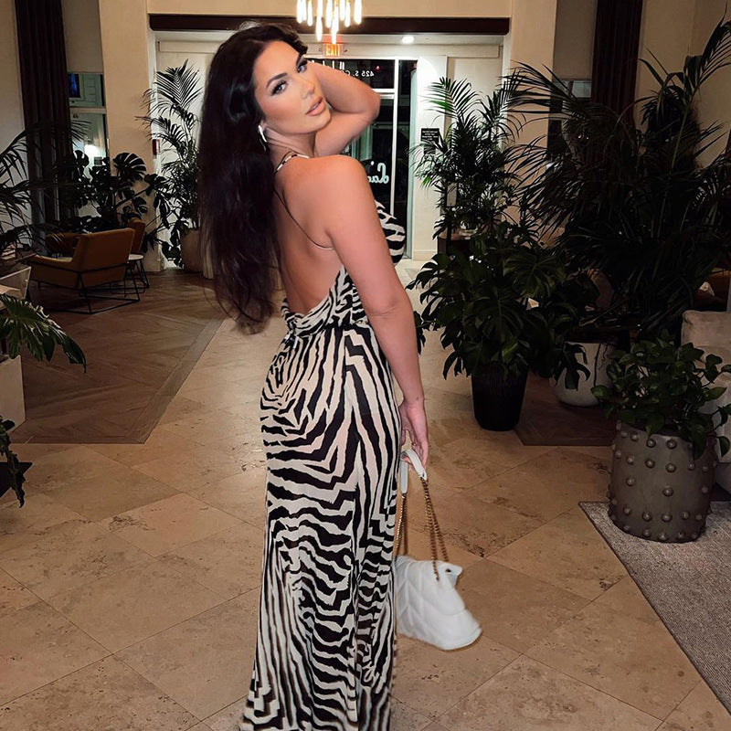 Victoria Beckham Dresses Summer Fashion Printed Sexy Dress
