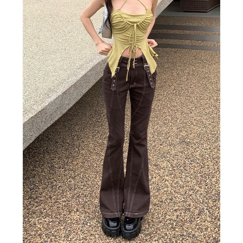 Julia Fox Low Rise Trousers Summer Vintage Flared Pants Jeans