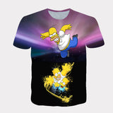 Homer Simpson Shirt Summer Printed Crew Neck Casual T-shirt