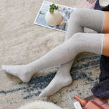 Winter Chunky Cable Thick Knit Thigh High Socks Long Stockings Boot over the Knee Bunching Socks Knitted Socks