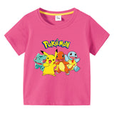 Children Pokemon Pikachu T Shirt Summer Clothing Short Sleeve T-shirt Boy Top