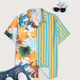 Men Hawaii Shirts Printed Short Sleeve Shirt
