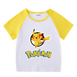 Children Pokemon Pikachu T Shirt Short Sleeve T-shirt Cotton Leisure Sports