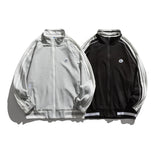 Black Varsity Jacket Autumn Stand Collar Jacket Men's Stitching Contrast Color Retro Labeling Handsome Jacket