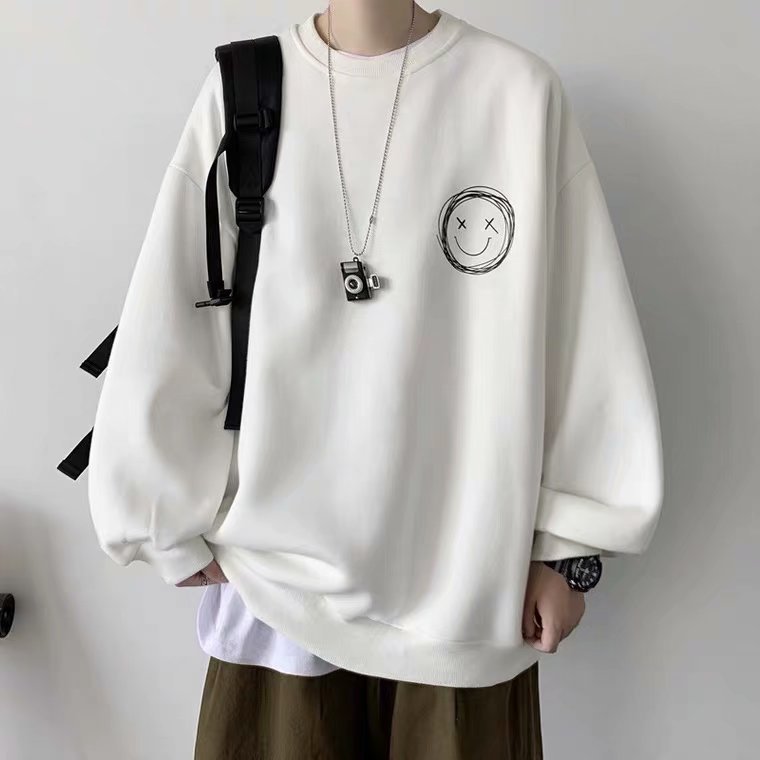 Men Sweatshirts round-Neck Non-Hoodie Sweater Men's Spring and Autumn Loose