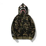 Bape Military Hoodie Camouflage Print Hooded Zipper Sweatshirt