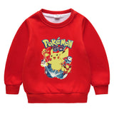 Children Pokemon Pikachu Hoodie Cold Protection Fleece Sweater Double-Layer Thickened