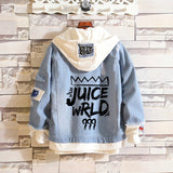 Comic Denim Jacket Printed Fashionable Loose Men's Hooded Jacket