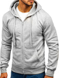 Black Zip Up Hoodie Men 'S Solid Color Hooded Cardigan Men 'S Sweater Youth Sports Jacket