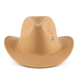 Cowboy Hats Men's and Women's Autumn and Winter Felt Jazz Top Hat Curved Brim Hat