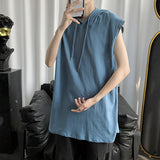 Men Sweatshirts Sleeveless T-shirt Men's Loose Short Sleeve