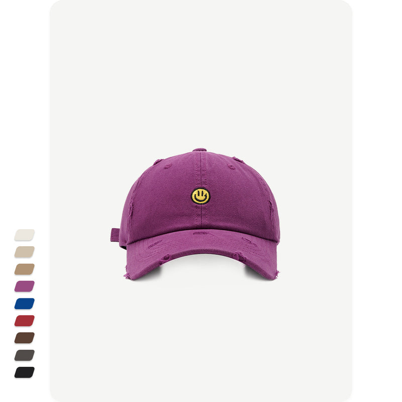 Smiley Face Cap Embroidery Soft Top Baseball Cap