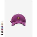 Smiley Face Cap Embroidery Soft Top Baseball Cap