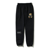 Kanye West Sunday Service Pant Autumn and Winter Embroidery Cartoon Bear Leisure Sports Fleece-Lined