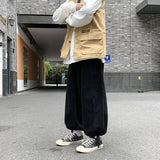 Mens Corduroy Pants Fall Loose Japanese Style Hong Kong Style Casual Straight Trousers