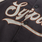 Varsity Jacket Vintage Autumn Baseball Uniform Campus Artistic Style Color Contrast Patchwork Jacket for Men