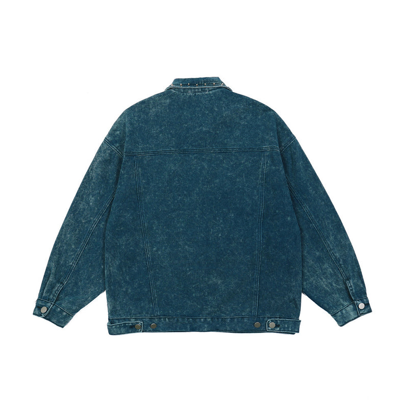 Men Denim Coat Jean Jackets Washed Do the Old Cowboy Coat Men Harajuku Style Loose Lapels Denim Clothes Jacket