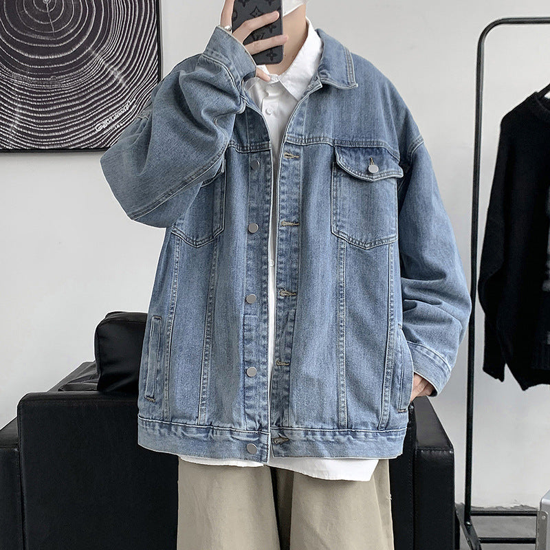 Denim Jacket Men's Autumn Loose Jacket Top Clothes