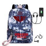 Stranger Things Hellfire Club Backpack Stranger Things Printed USB Backpack Student School Bag