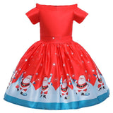 Toddler Girls Sequin Gown Dress Children's Dress Christmas Clothing Print Princess Dress