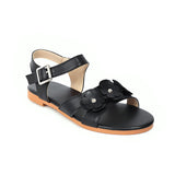 Flat Dress Sandals Summer Plus Size Buckle Strap Flower Cutout Sandals