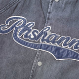 Men Denim Coat Jean Jackets Letter Embroidered Washed Do the Old Cowboy Coat Men Loose Lapel Baseball Uniform Jacket